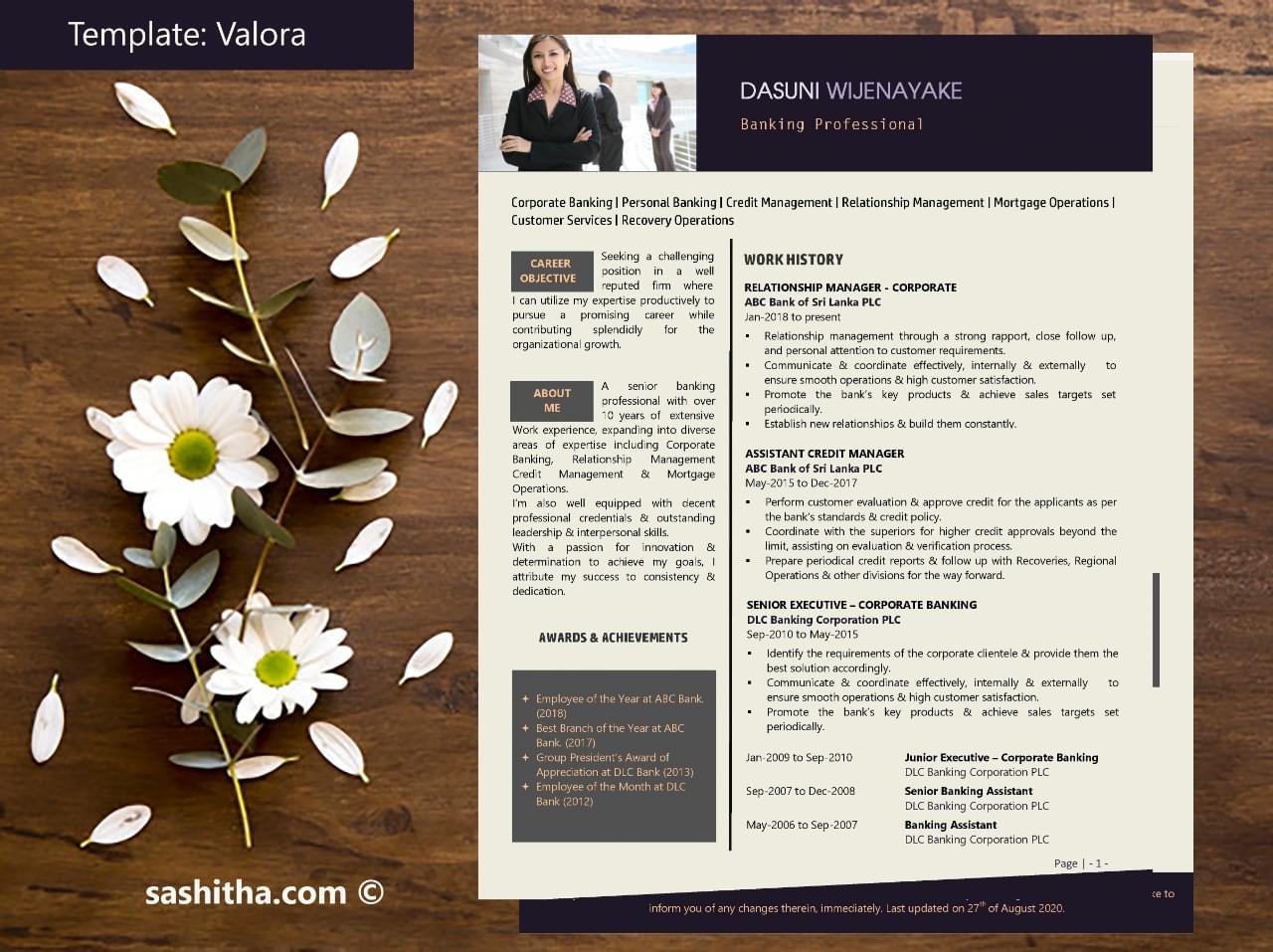 CV Samples & Resume Examples | Professional CV Gallery – Sashitha